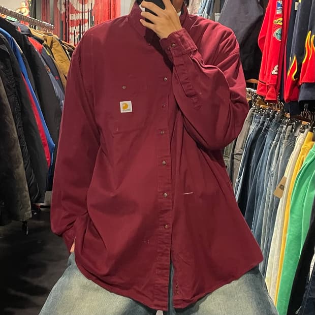 [IM] carhartt 칼하트 버건디 긴팔셔츠