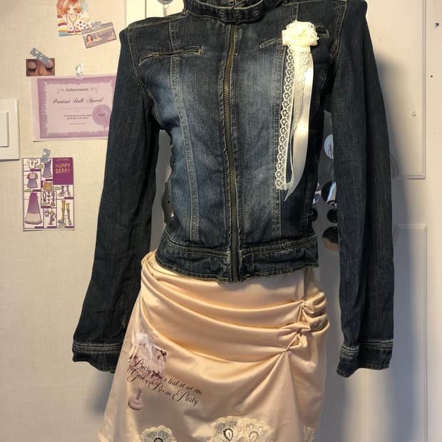 buckle y2k denim jacket