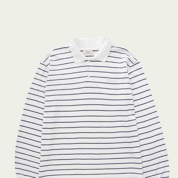 리본빛 스트라이프 피케 스카이블루 RBB Striped pk shirt