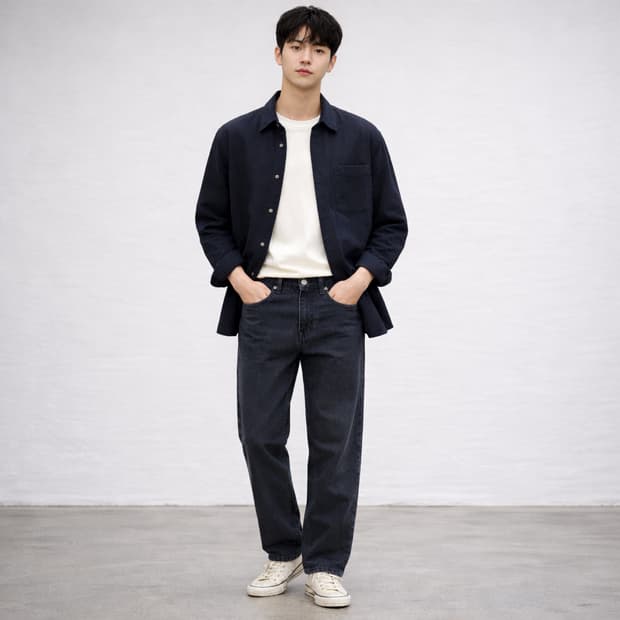 자라(ZARA) 스탠다드 핏 워싱 데님 팬츠 차콜