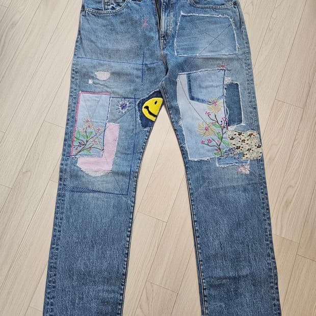 캐피탈 오카빌리 패치 데님 팬츠 38 사이즈