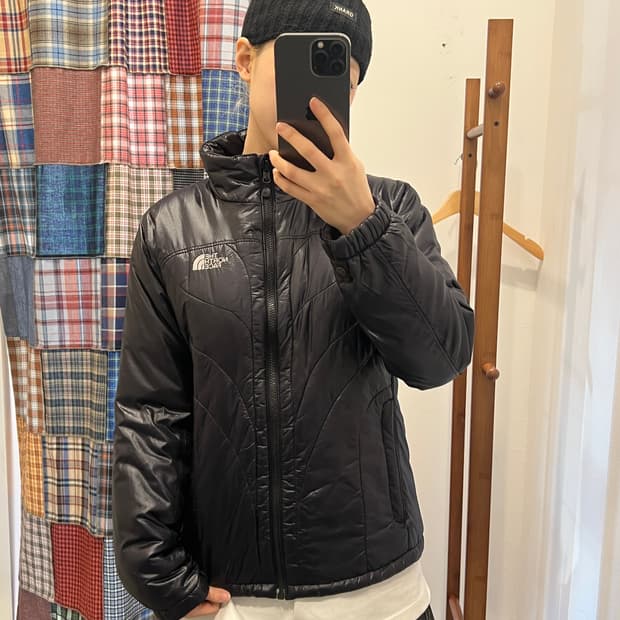 노스페이스 블랙 퀄팅 패딩