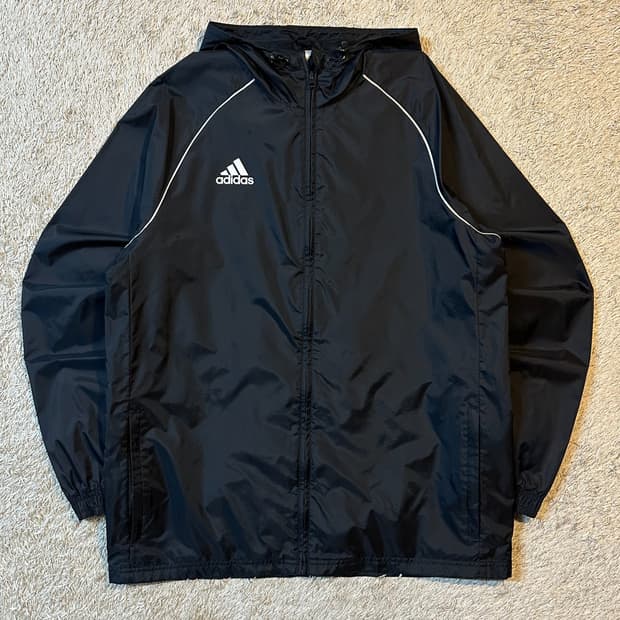 아디다스 ADIDAS 삼각로고 후드 바람막이 자켓 블랙