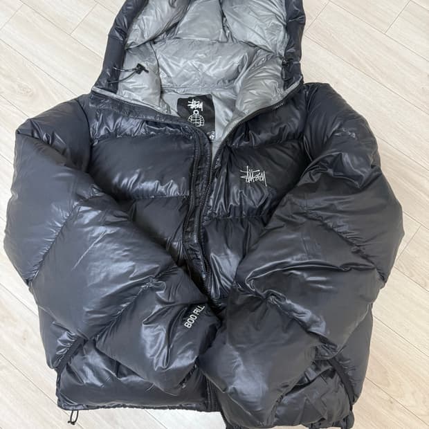 스투시 다운 파카 마이크로 립스탑 팬텀 블랙