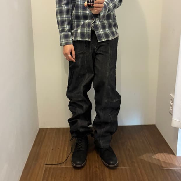 Marithé François Stitch DenimCargo pants