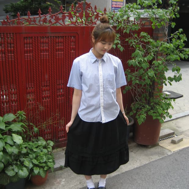 꼼데가르송 옴므 듀스 도트 셔츠