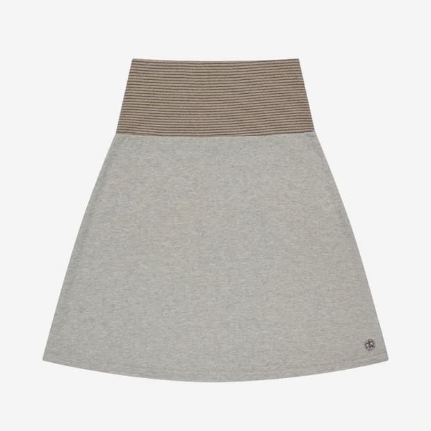 038 STRIPE SKIRT MELANGE GREY