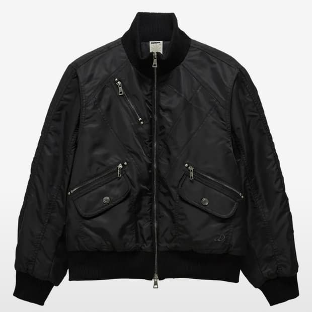 단델 블루종 DD cropped studded MA-1 jacket