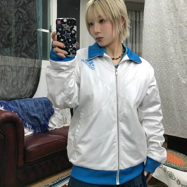 아디다스 빈티지 블루종 자켓 