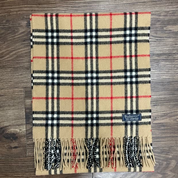 버버리 램스울 노바체크 머플러 베이지