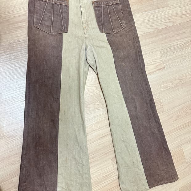 캐피탈 투톤 플레어팬츠 와이드