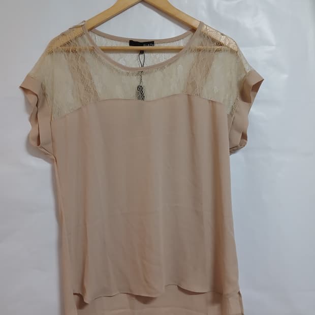 (88,새상품)made in USA 레이스 시스루 블라우스