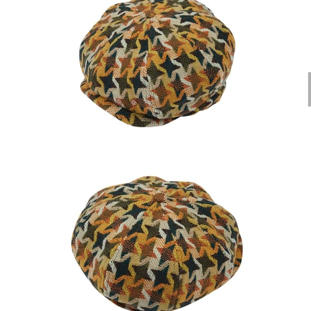 앤더슨벨 유니섹스 체크 뉴스보이캡(오렌지 L)