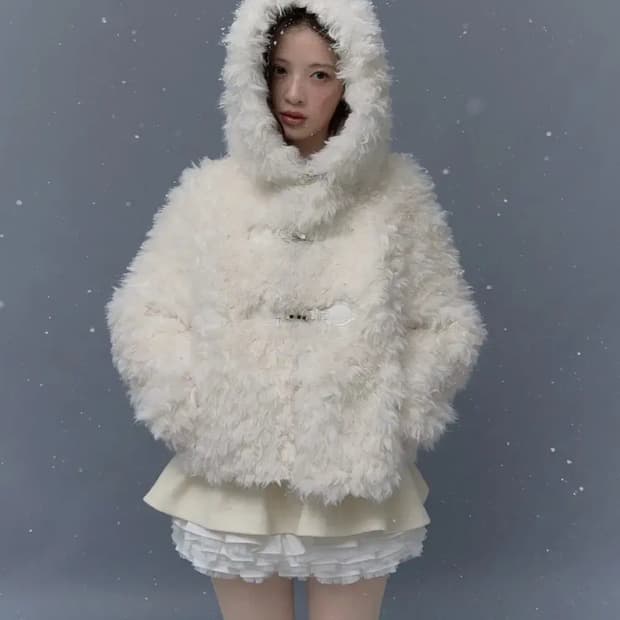 더티스 테디후드 퍼자켓 TEDDY HOOD FUR JACKET
