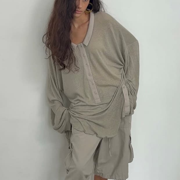 웻태그 FLUID NARROW COLLAR SHIRT DRESS