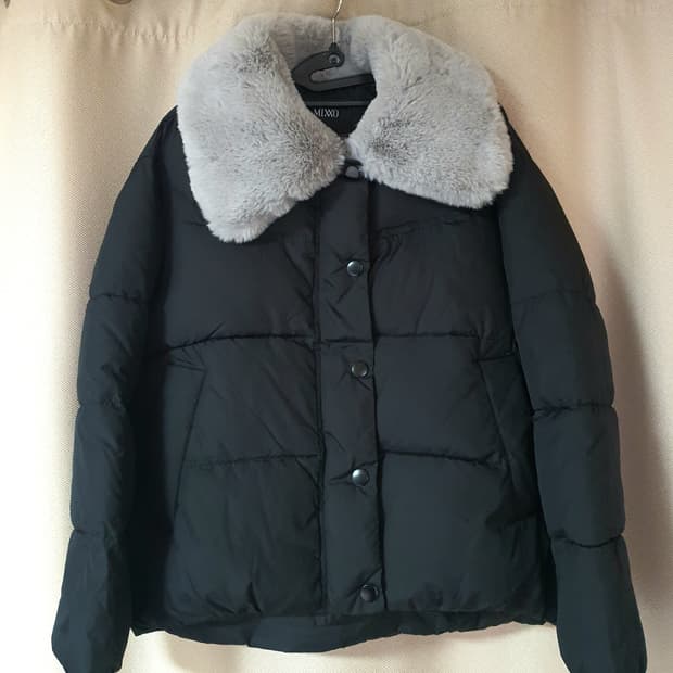 (새상품) 미쏘 퍼 카라 크롭 푸퍼 패딩 66