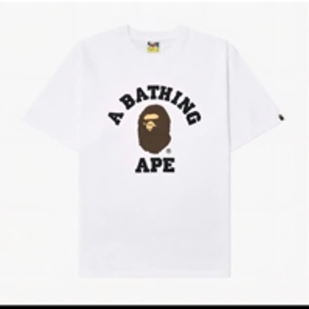 한정수량) 베이프 컬리지 로고 반팔 티셔츠