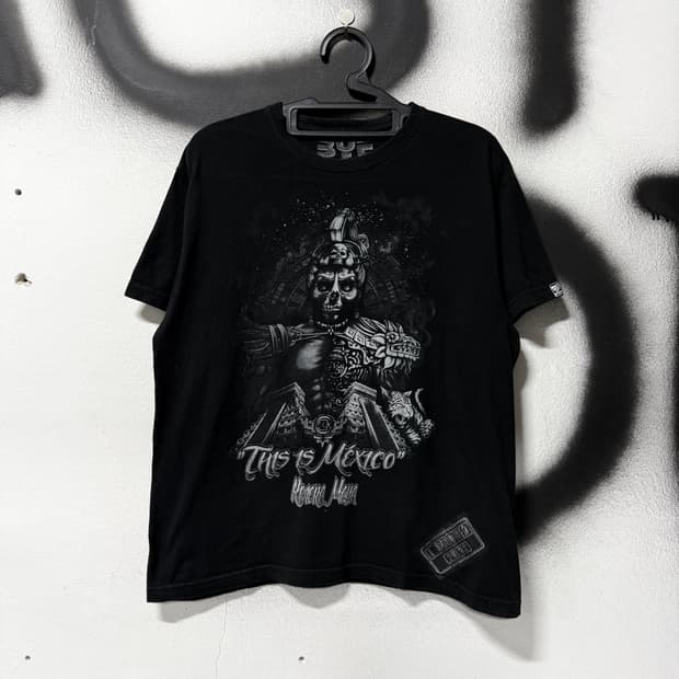 VTG 빈티지 스컬 빅 프린팅 펑크 반팔 티셔츠