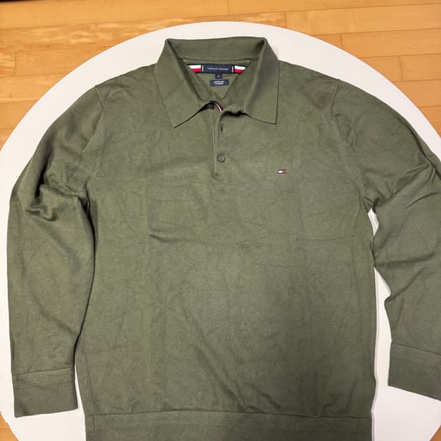 타미힐피거 카키색 카라 니트 XL