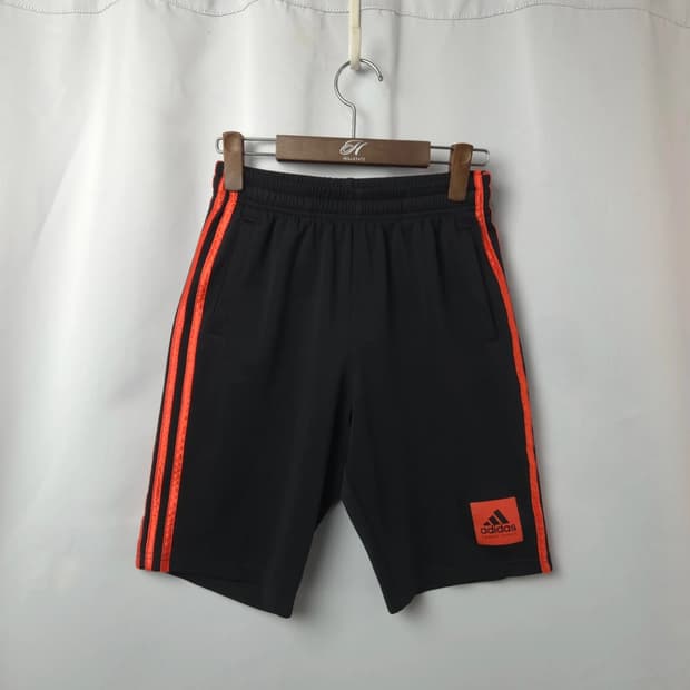 여XS-S 아디다스 블랙 오렌지 밴딩 쇼츠 반바지 트레이닝