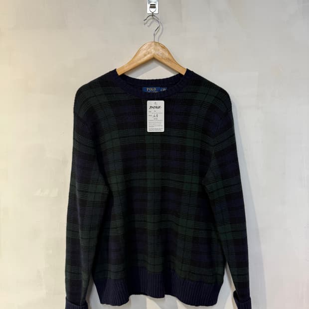 폴로 그린 체크니트