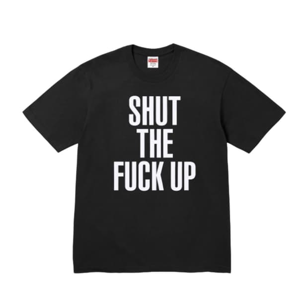 슈프림 x 넘버 나인 셧 업 티셔츠 블랙 L