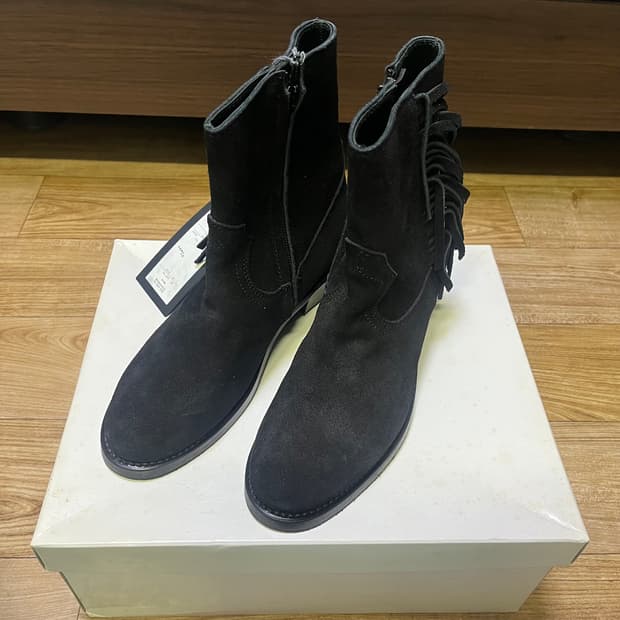Unused 언유즈드 블랙 스웨이드 웨스턴 부츠 230사이즈