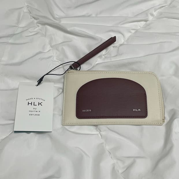 HLK 카드 지갑 베이지/버건디
