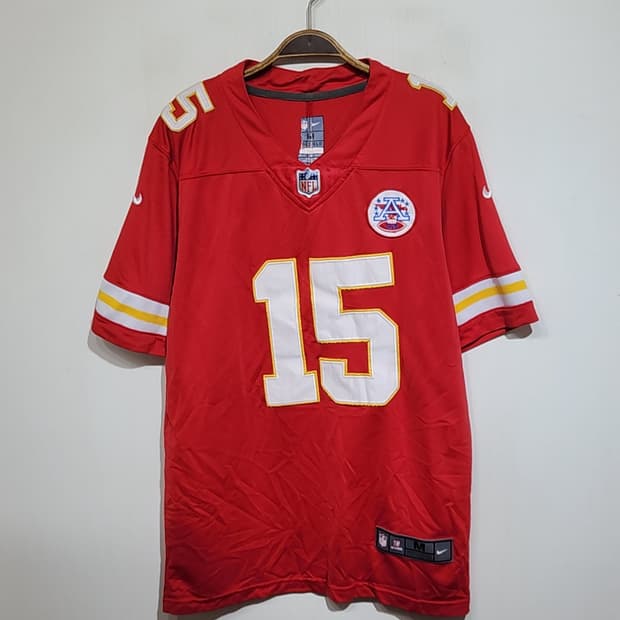 (L) 나이키 캔자스시티 미식축구 유니폼 NFL 마홈스 마킹 져지 