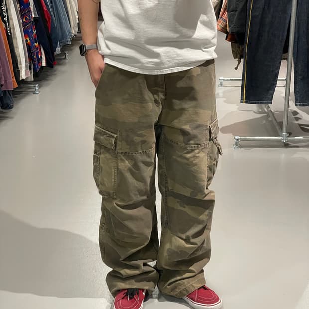 빈티지 카모플라주 카고 팬츠 