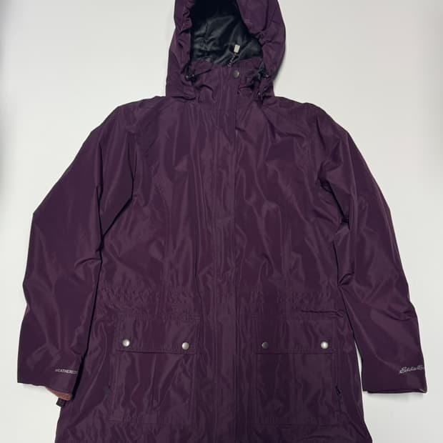 여성 에디바우어 빈티지 퍼플 바람막이 후드 점퍼 L~XL