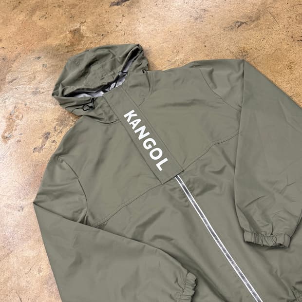 [정품/M] 캉골 후드 바람막이 카키색 b18
