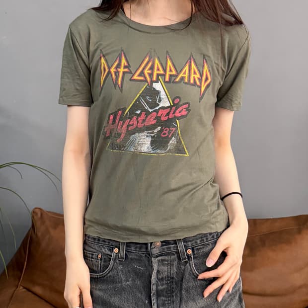 00’s 빈티지 데프 레파드 히스테리아 87 크롭티