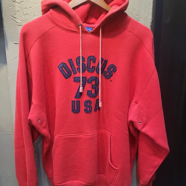 Discus 빨간색 후드티