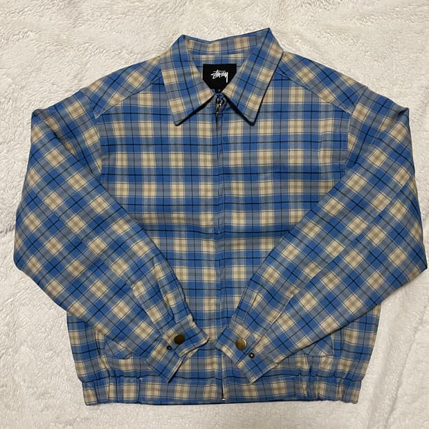 스투시 체크 크롭자켓