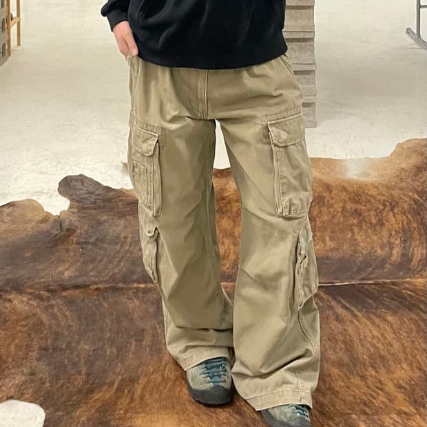 VTG wide double cargo pants 일본 와이드 더블카고