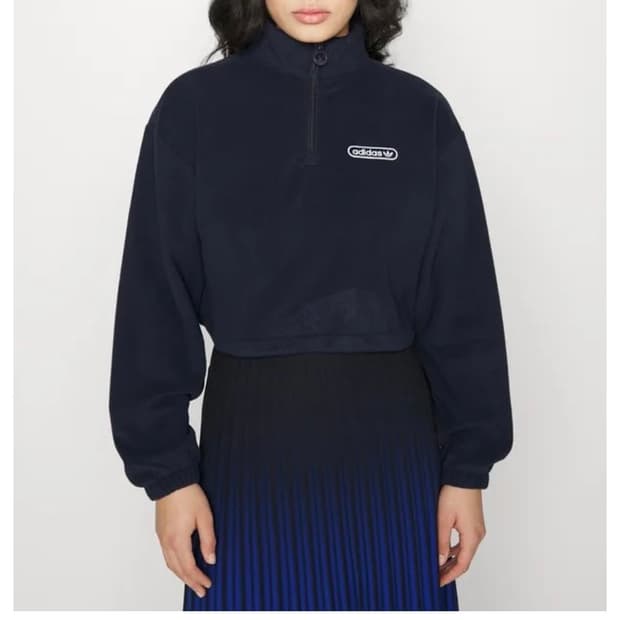 아디다스 스타디움 레트로 럭셔리 스웨트 크롭 후드