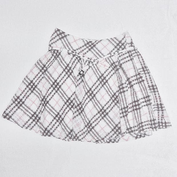 버버리 블루라벨 핑크 노바체크 스커트 히메갸루 갸루