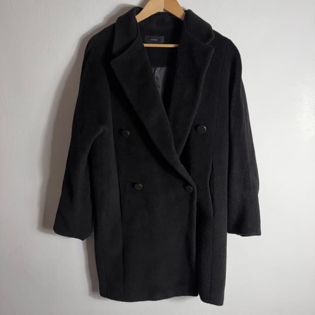 한섬)SYSTEM 시스템 블랙 더블 버튼 코트(Free)