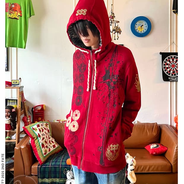 2000s SENBU Japan Oriental Hood Zipup