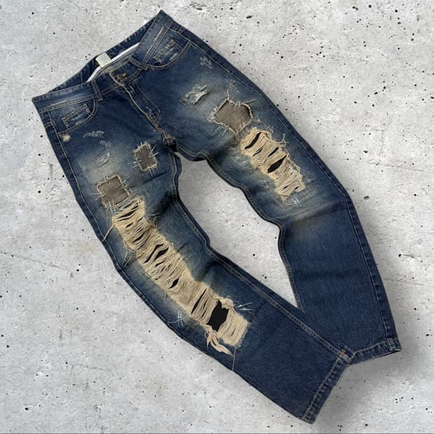 [52] 젠지 옴므 데미지 워싱 청바지 데님 팬츠 B856