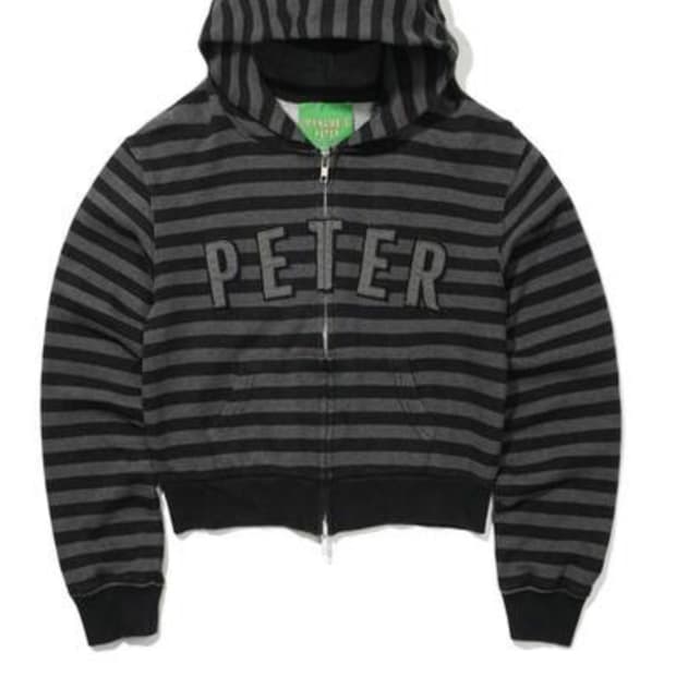 마이네임이즈피터 스트라이프 차콜 후드집업 여성용