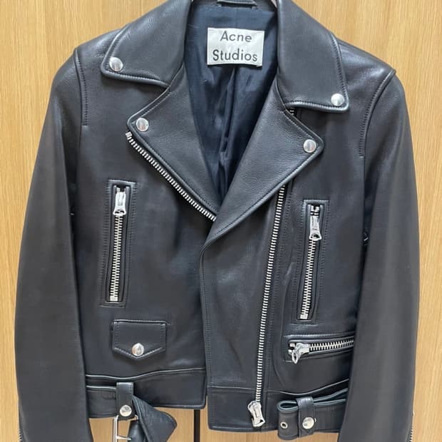 아크네 스튜디오 Mock 가죽 라이더 자켓