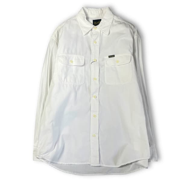 랭글러 화이트 투포켓 코튼 긴팔 셔츠 L