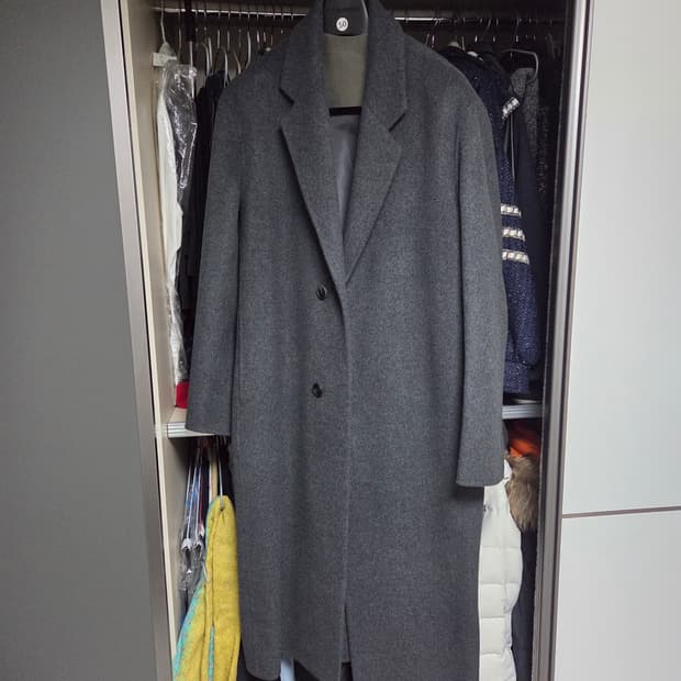 마마가리 싱글 로브 코트/차콜/ 50