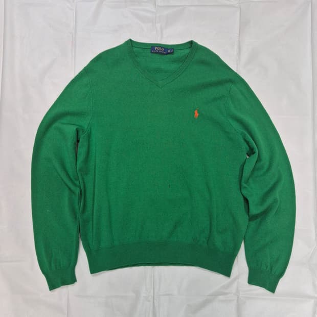 폴로 브이넥 울 니트