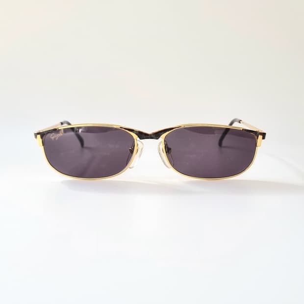 데드스탁 Gazelle 골드 & 레오파드 믹스 슬림 선글라스 1837