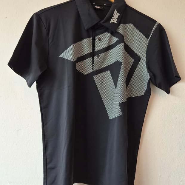 PXG 남성 블랙 골프반팔카라PK티셔츠