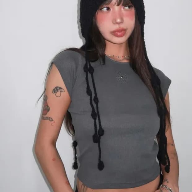 니트 태슬 햇 해파리 비니