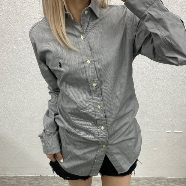 폴로 랄프로렌 블랙포니 스트라이프 그레이셔츠
